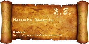 Matuska Beatrix névjegykártya