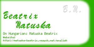 beatrix matuska business card